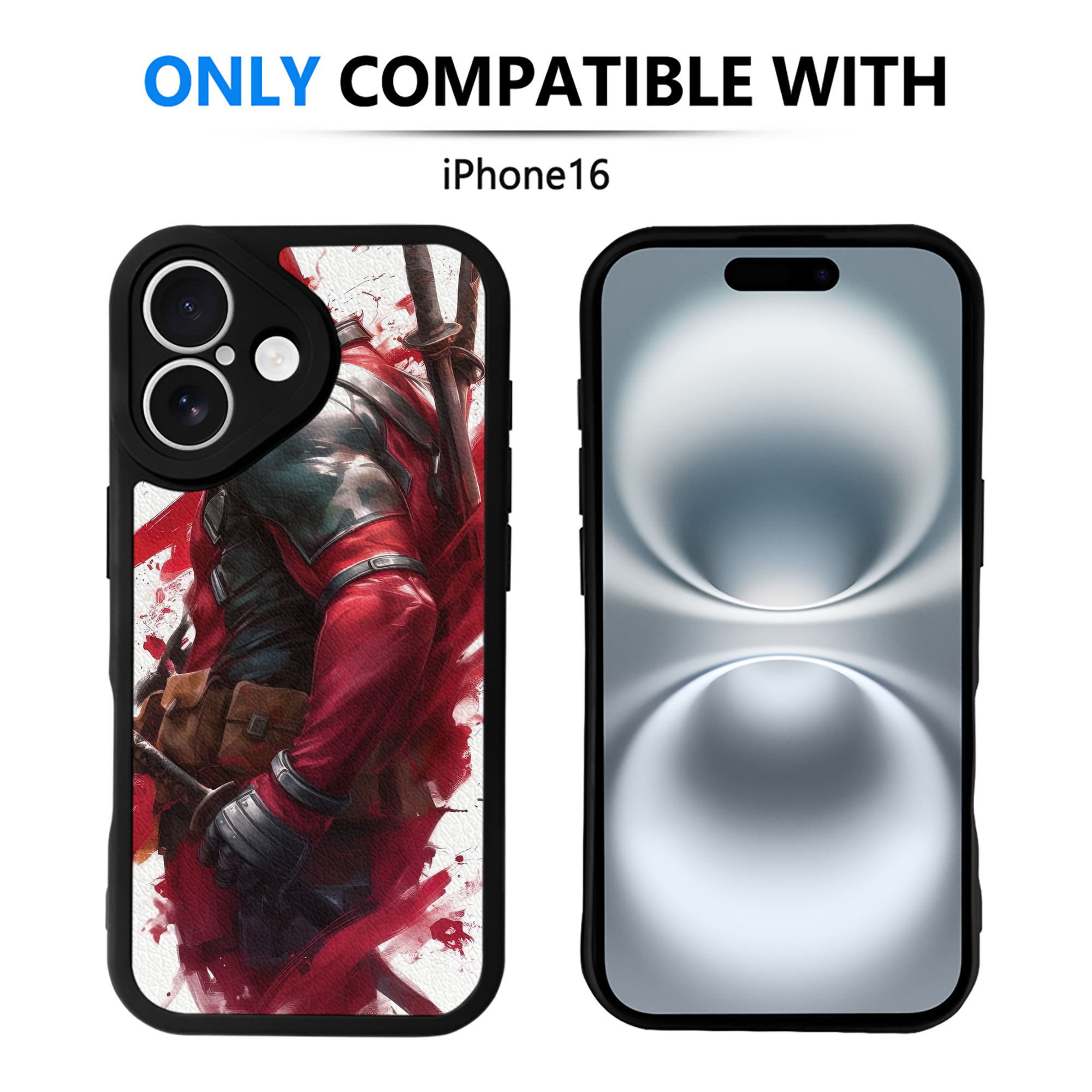 （画像用） Deadpool デッドプール 【iPhone 16シリーズ対応】シリコンスマホケース（レザー調） 材質：シリコン
